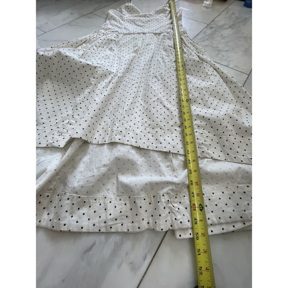 NWT Free People Ivory Polka Dot Corset High-Low Drop-Waist Midi Dress Size Large - Picture 7 of 10